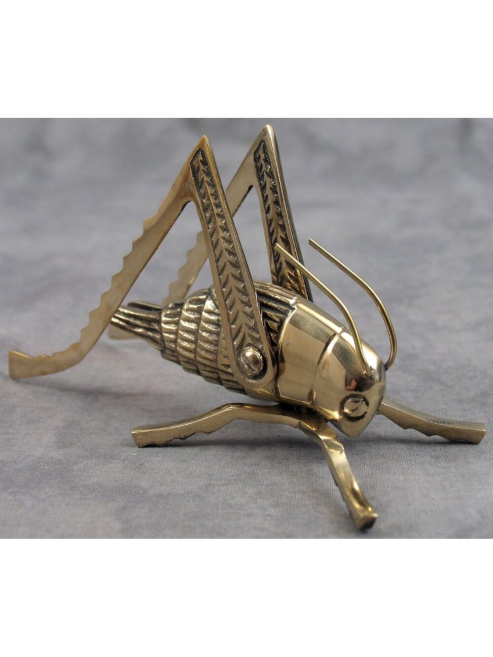 Vintage CAST BRASS Fireplace Hearth CRICKET Good Luck Sculpture NOS Retro